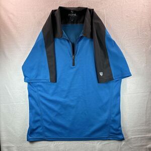 Men's Kuhl Shadow 1/4 Zip Polo Shirt Blue Gray Tour of Utah Mens Size XL